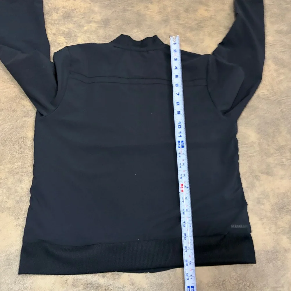 Adidas Bomber Jacket Mens S Black Aeroready Full Zip Athletic Pockets 2427